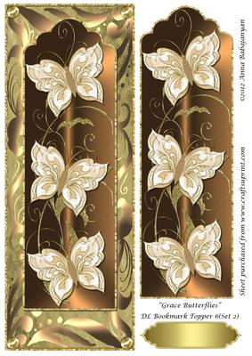 Grace Butterflies Dl Bookmark Topper 6 (set 2)