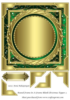 Round Frame in a Frame Blank Christmas Topper 3