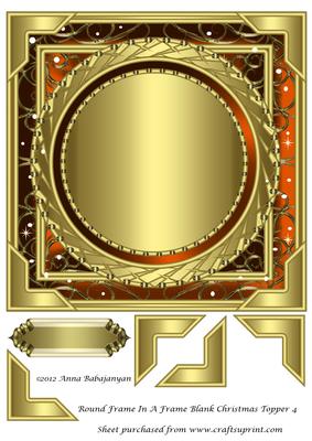Round Frame in a Frame Blank Christmas Topper 4