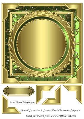 Round Frame in a Frame Blank Christmas Topper 5
