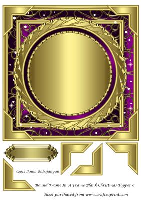 Round Frame in a Frame Blank Christmas Topper 6