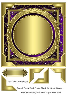 Round Frame in a Frame Blank Christmas Topper 7