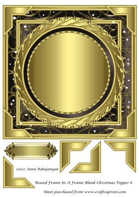 Round Frame in a Frame Blank Christmas Topper 8