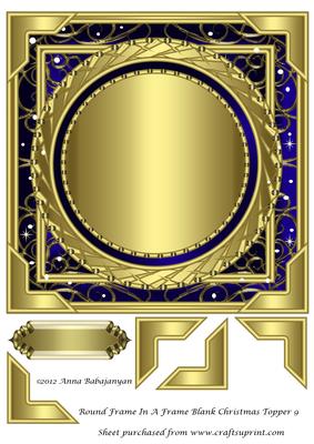 Round Frame in a Frame Blank Christmas Topper 9