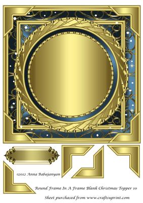 Round Frame in a Frame Blank Christmas Topper 10
