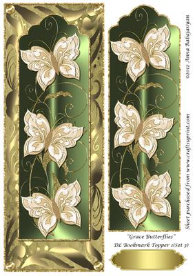 Grace Butterflies Dl Bookmark Topper 1 (set 3)