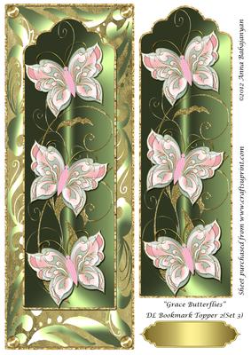 Grace Butterflies Dl Bookmark Topper 2 (set 3)