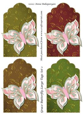 Grace Butterfly Large Tags Set 1