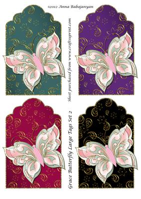 Grace Butterfly Large Tags Set 2