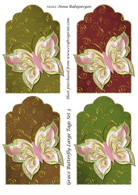 Grace Butterfly Large Tags Set 3