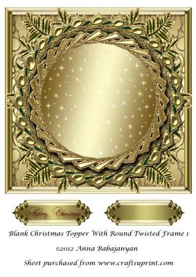 Blank Christmas Topper with Twisted Round Frame 1