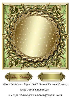 Blank Christmas Topper with Twisted Round Frame 3