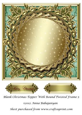 Blank Christmas Topper with Twisted Round Frame 5