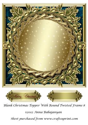 Blank Christmas Topper with Twisted Round Frame 8