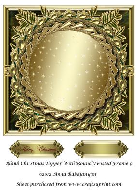 Blank Christmas Topper with Twisted Round Frame 9