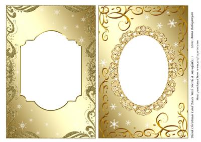 Blank Christmas Card Bases with Swirls & Snowflakes 1