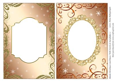 Blank Christmas Card Bases with Swirls & Snowflakes 2