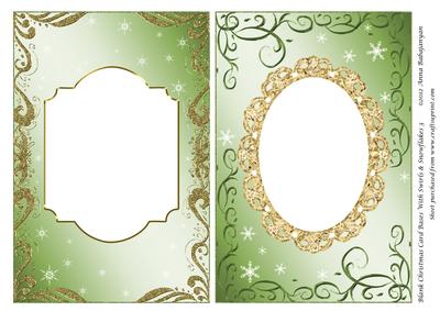 Blank Christmas Card Bases with Swirls & Snowflakes 3