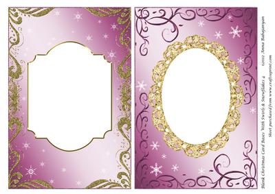 Blank Christmas Card Bases with Swirls & Snowflakes 4