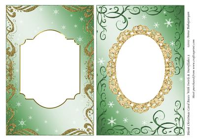 Blank Christmas Card Bases with Swirls & Snowflakes 5