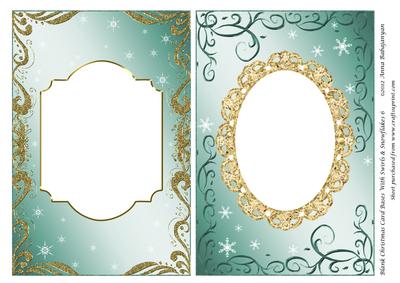 Blank Christmas Card Bases with Swirls & Snowflakes 6
