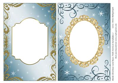 Blank Christmas Card Bases with Swirls & Snowflakes 7