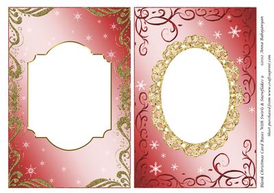Blank Christmas Card Bases with Swirls & Snowflakes 9