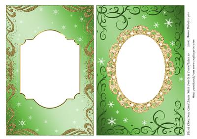 Blank Christmas Card Bases with Swirls & Snowflakes 10