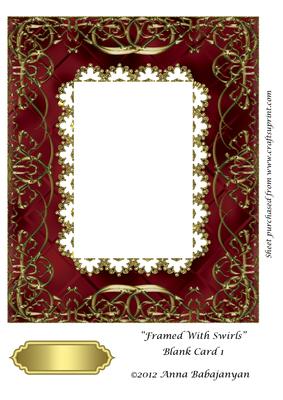 Framed with Swirls Blank Card 1
