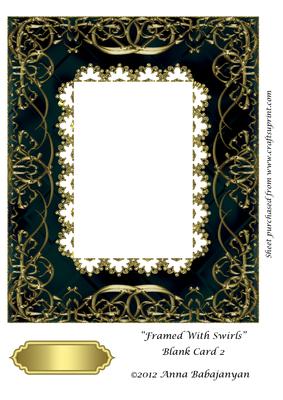 Framed with Swirls Blank Card 2