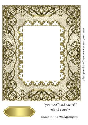 Framed with Swirls Blank Card 7