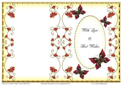 With Love & Best Wishes Cut & Fold Card