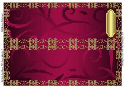 Blank Dl Card Base with Swirls & Border 1