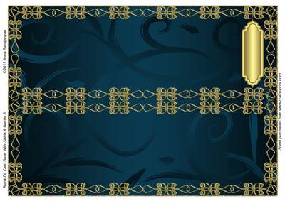 Blank Dl Card Base with Swirls & Border 6