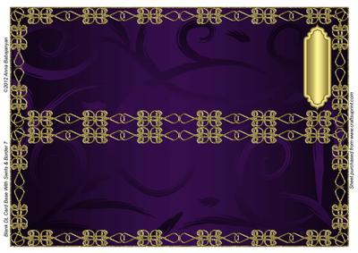Blank Dl Card Base with Swirls & Border 7