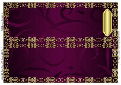 Blank Dl Card Base with Swirls & Border 8