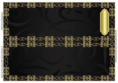 Blank Dl Card Base with Swirls & Border 9