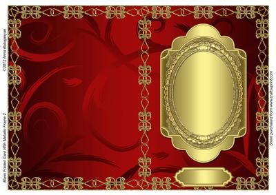 Blank Folded Card with Metallic Frame 2
