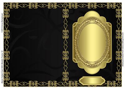 Blank Folded Card with Metallic Frame 10