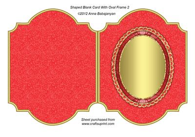 Shaped Blank Card with Oval Frame 2