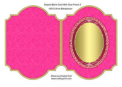 Shaped Blank Card with Oval Frame 3