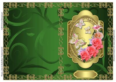 Roses, Lilies & Butterflies Folded Card 2