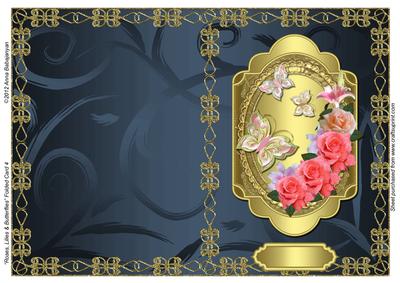 Roses, Lilies & Butterflies Folded Card 4