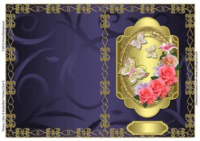 Roses, Lilies & Butterflies Folded Card 5