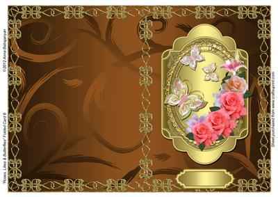 Roses, Lilies & Butterflies Folded Card 6