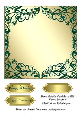 Blank Metallic Card Base with Fancy Border 4
