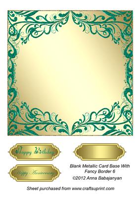 Blank Metallic Card Base with Fancy Border 6