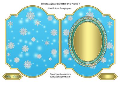 Christmas Blank Card with Oval Frame 1