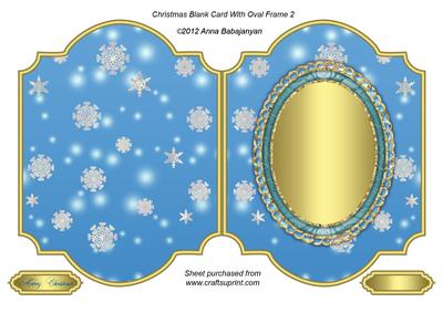 Christmas Blank Card with Oval Frame 2