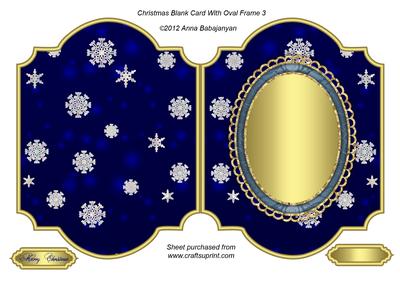 Christmas Blank Card with Oval Frame 3